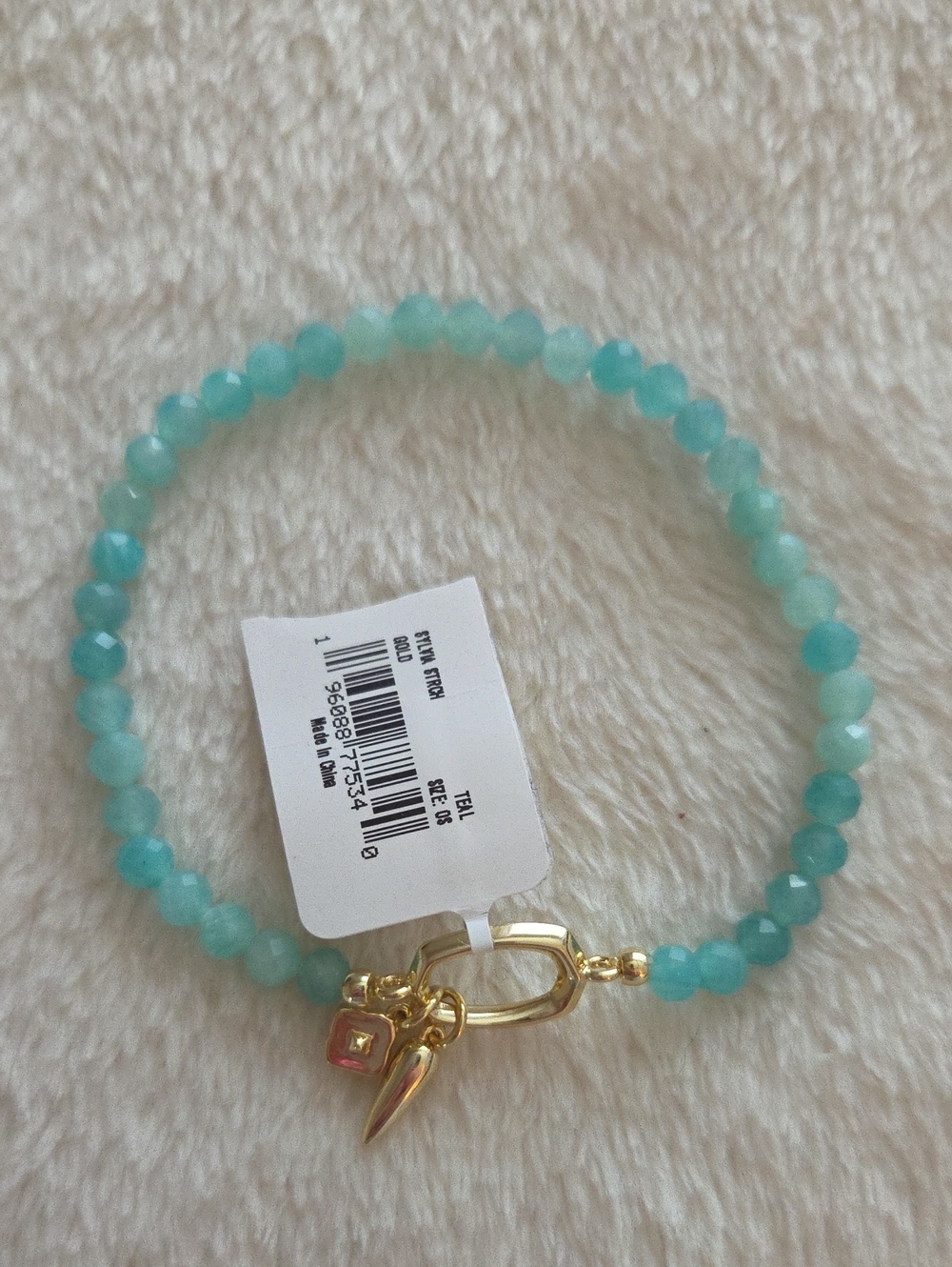 NEW KENDRA SCOTT women's sylvia stretch bracelet in teal amazonite NWT